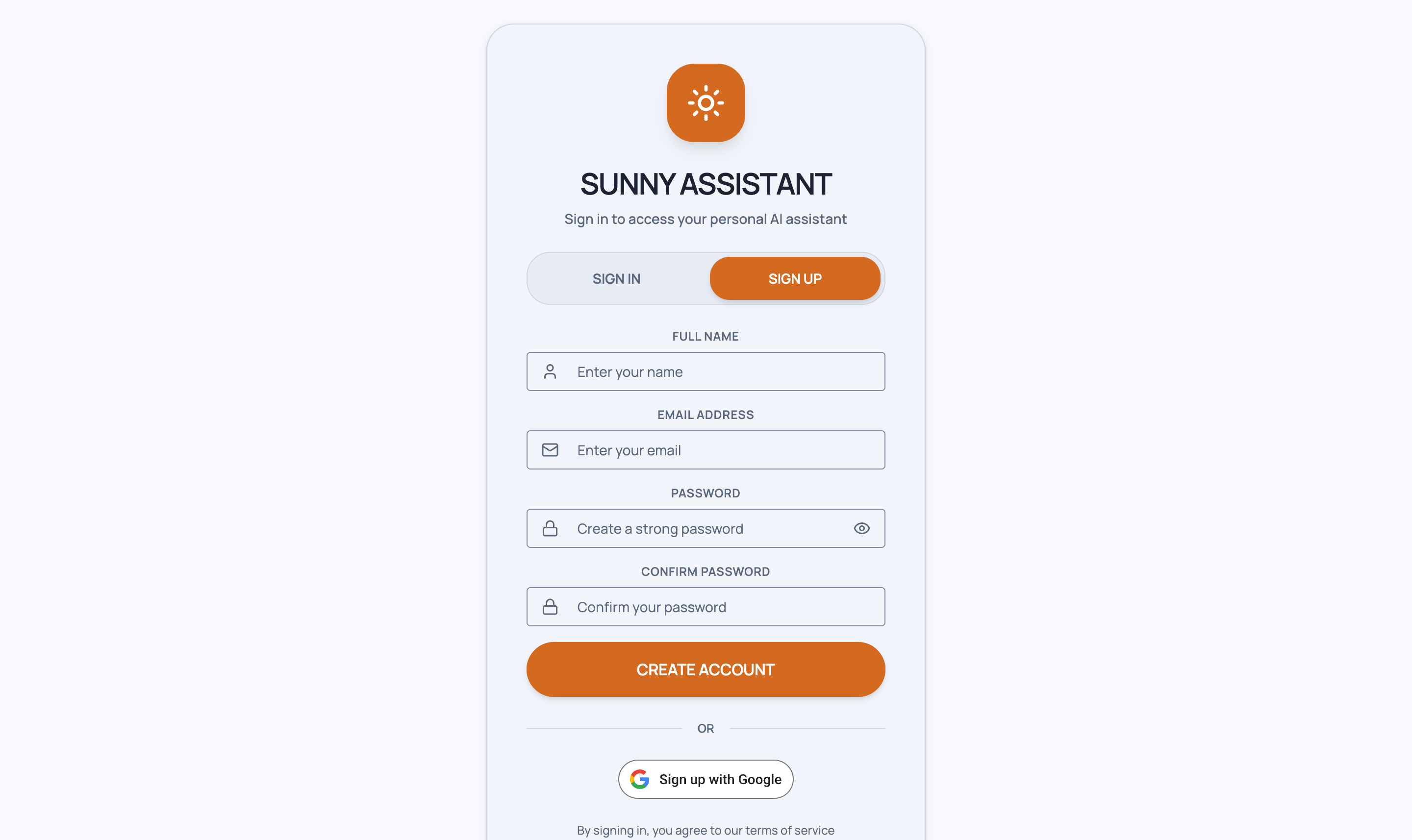 Sunny AI Assistant screen 2